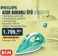 PHİLİPS AZUR BUHARLI ÜTÜ GC4537/70 PHİLİPS AZUR BUHARLI ÜTÜ GC4537/70